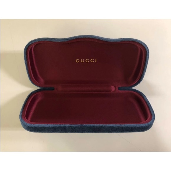 Gucci navy velvet hard shell eyeglass or sunglass case - Picture 2 of 4